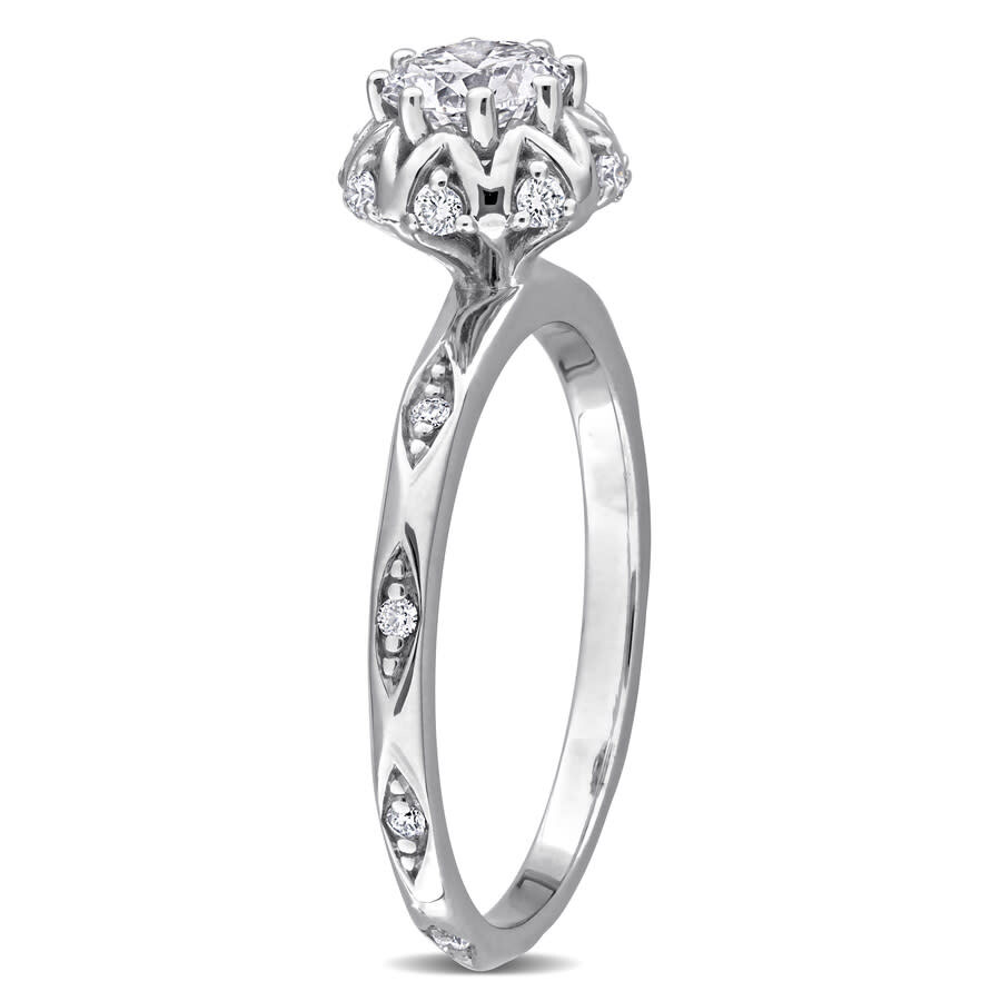 Created Forever 3/5ct Tw Lab-grown Diamond Floral Ring In 18k White Gold In White
