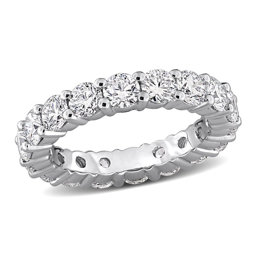 Created Forever 3ct Tw Lab Grown Diamond Eternity Ring In 14k White Gold - Size: 5 In Metallic
