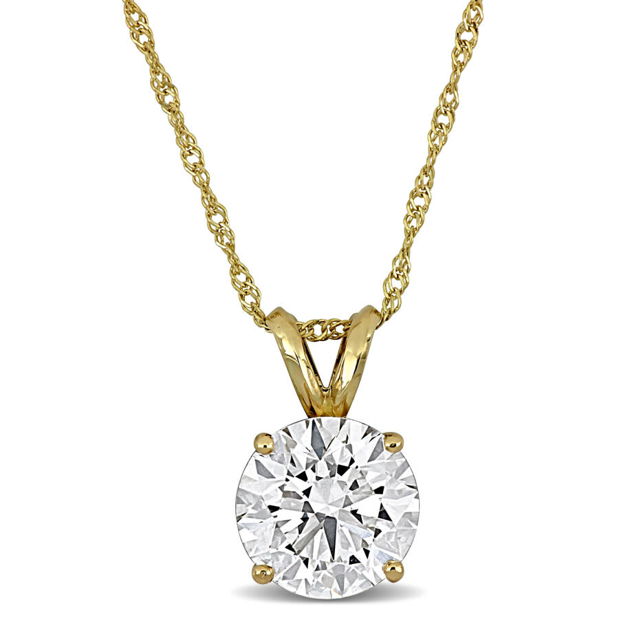Created Forever 3ct Tw Lab Grown Diamond Solitaire Pendant With Chain In 14k Gold Yellow - 18 In In Gold