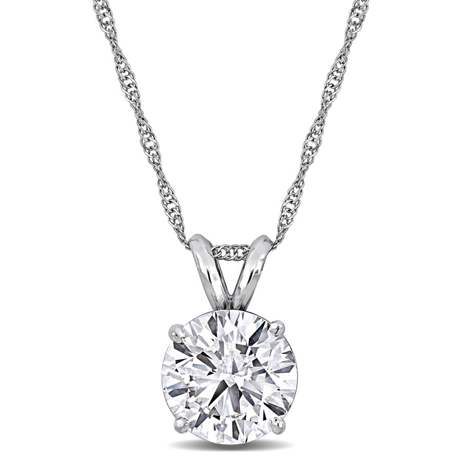 Created Forever 3ct Tw Lab-grown Diamond Solitaire Pendant With Chain In 14k White Gold - 17 In