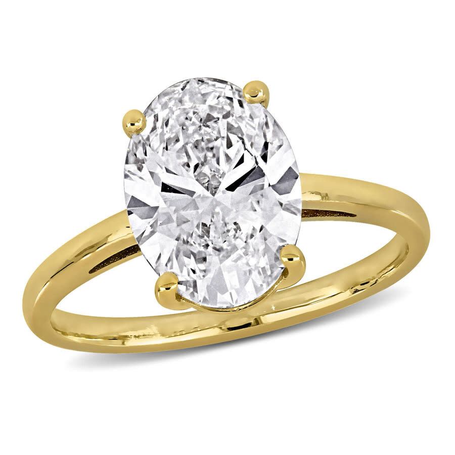 Created Forever 3ct Tw Oval-cut Lab Grown Diamond Solitaire Engagement Ring In 14k Yellow Gold In Yellow