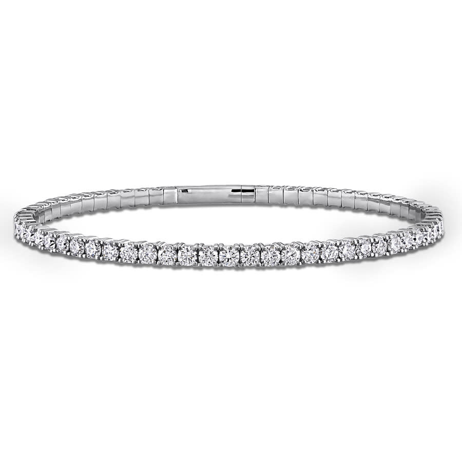 Created Forever 4 Ct Tw Lab Grown Diamond Bangle In 14k White Gold - 7 In In Metallic