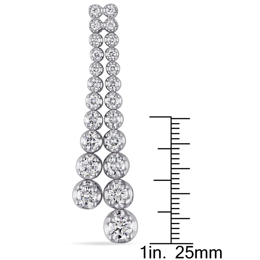 Created Forever 4 3/8ct Tdw Lab-created Diamond Dangle Earrings In 18k White Gold In White
