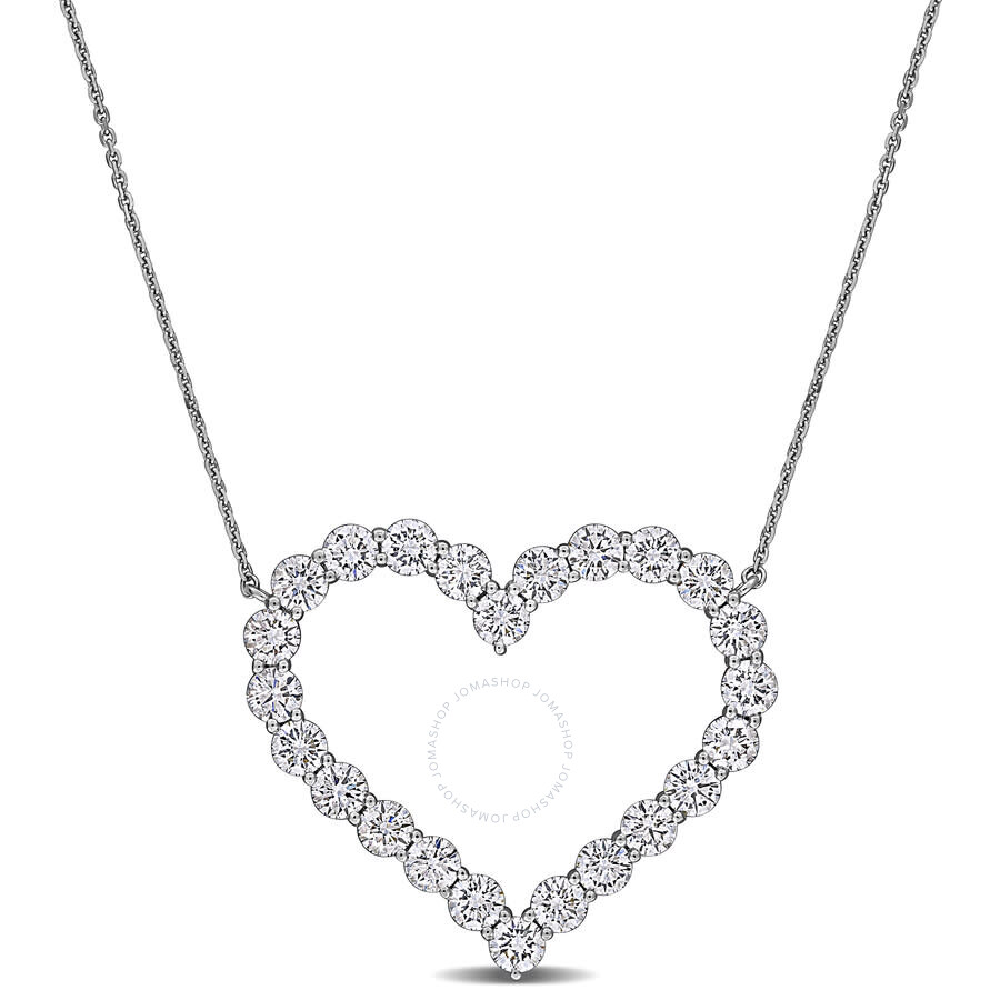 ☆TATIANA☆ Heart Doughnut Necklace NZ2025 Sterling Silver 1.55ct TGW Amethyst and White Topaz Double