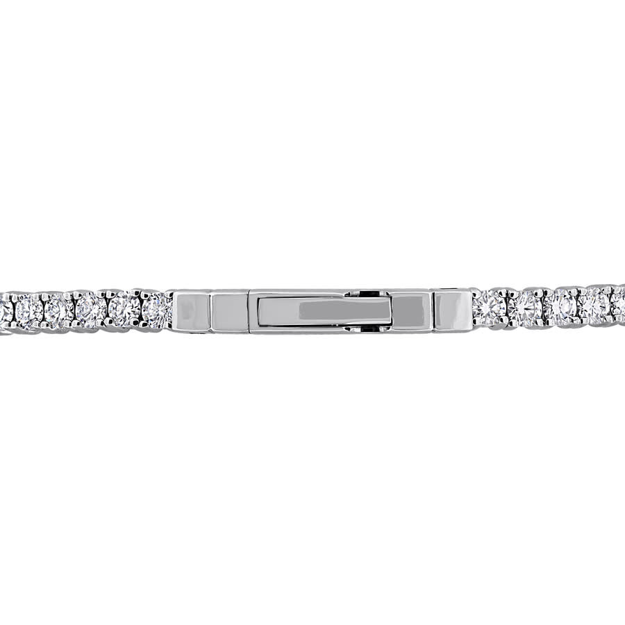 Created Forever 4 Ct Tw Lab Grown Diamond Bangle In 14k White Gold - 7 In In Silver