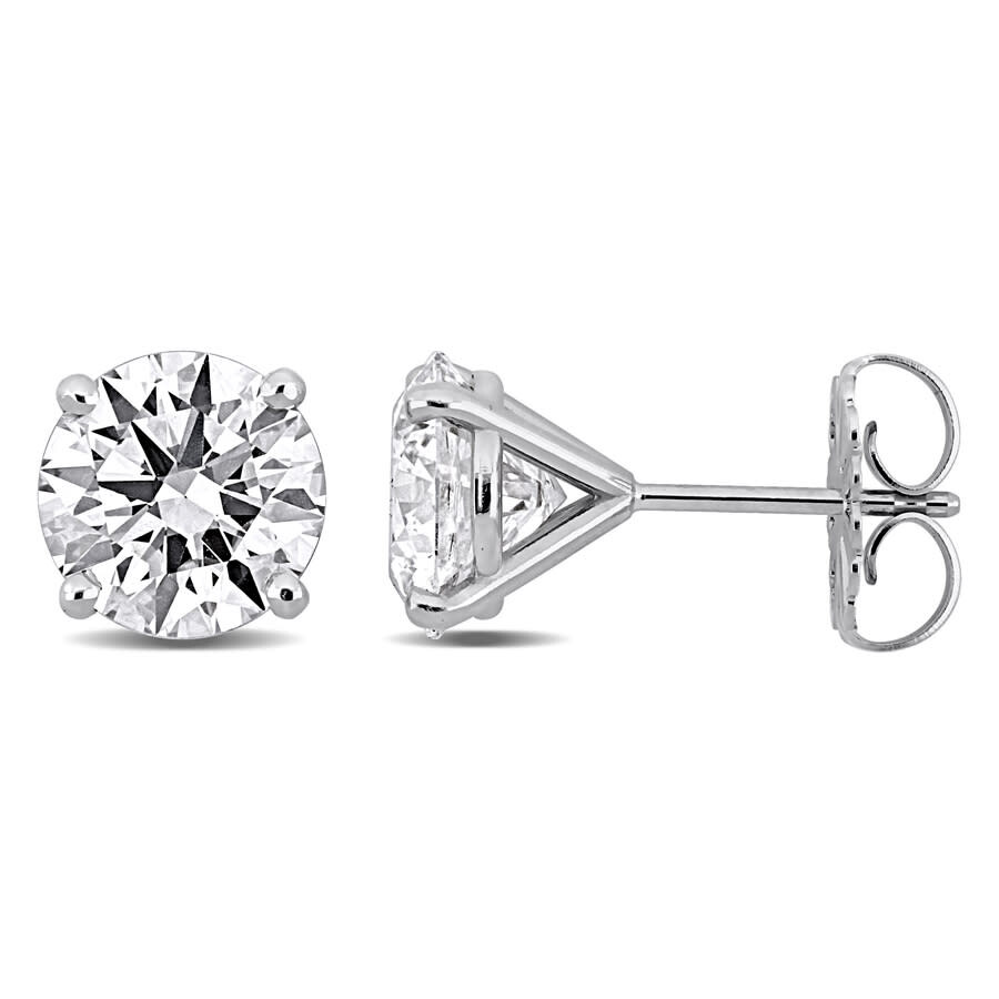 Created Forever 4ct Tw Lab-grown Diamond Solitaire Martini-style Stud Earrings In Platinum In White