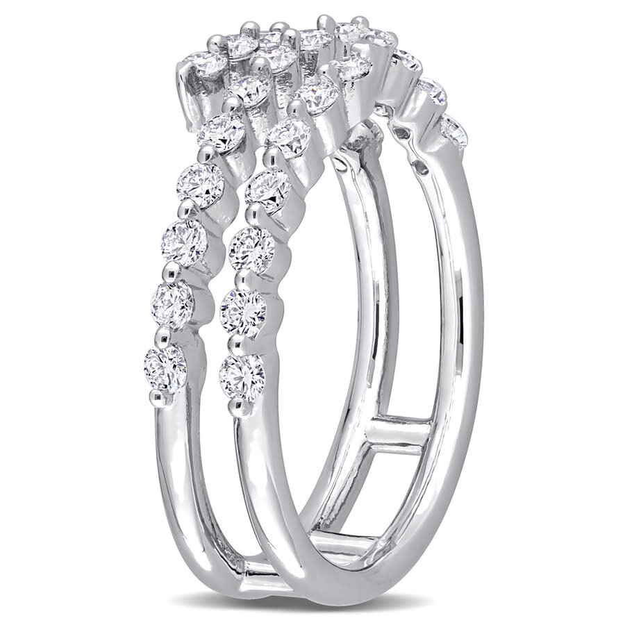 Shop Created Forever 5/8 Ct Tgw Lab Created Diamond Coil Ring In Platinum Plated Sterling Silver In White