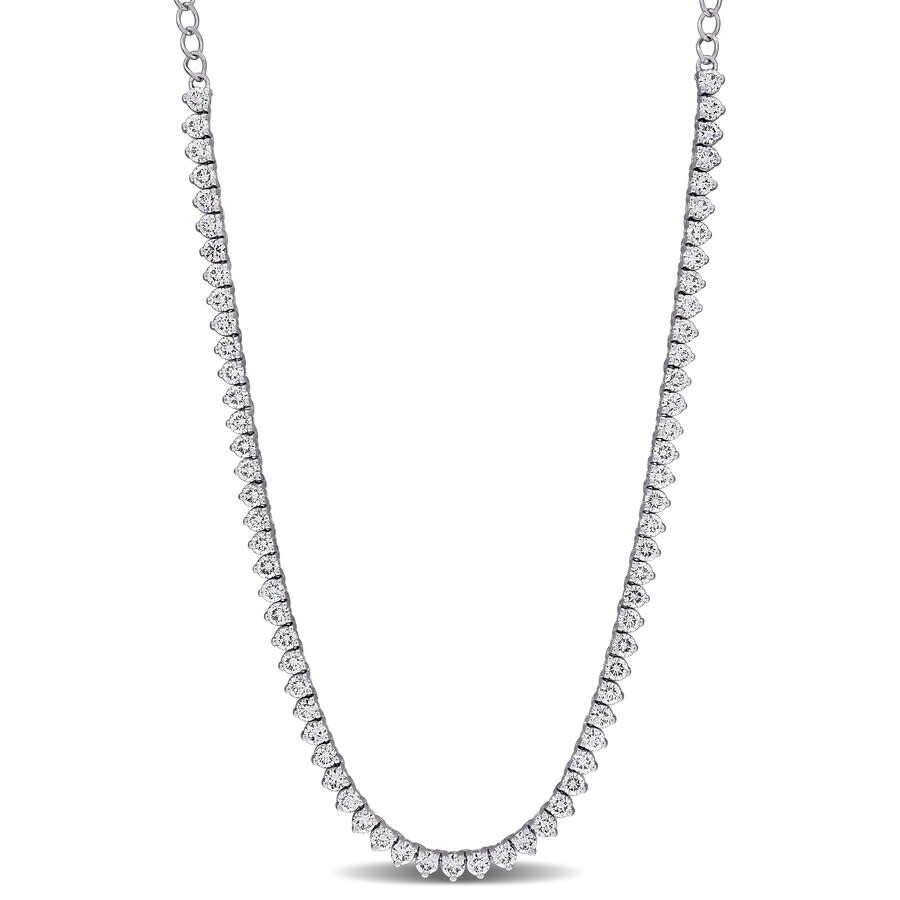 CREATED FOREVER CREATED FOREVER 5CT TW LAB-GROWN DIAMOND SEMI-TENNIS NECKLACE IN 14K WHITE GOLD - 17 IN