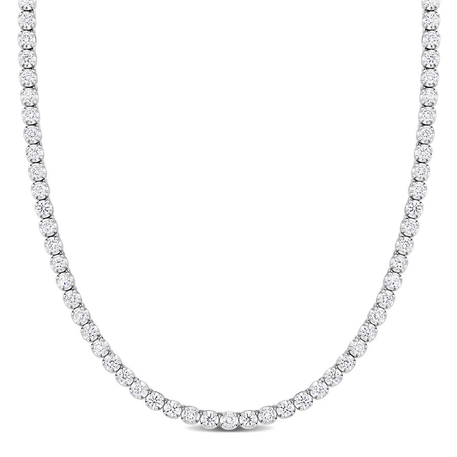 Created Forever 7ct Tdw Lab-grown Diamond Tennis Necklace 14k White Gold-16 In In White