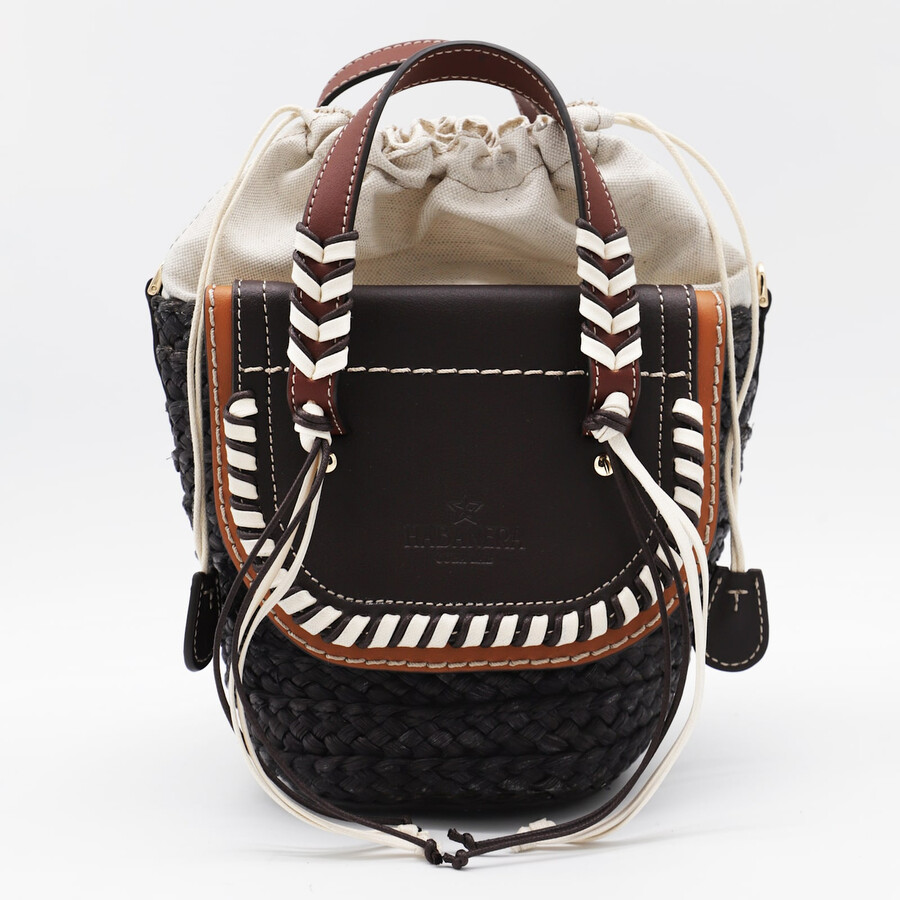 Cuba Lab Black Leather Habanera Satchels Bag In Brown