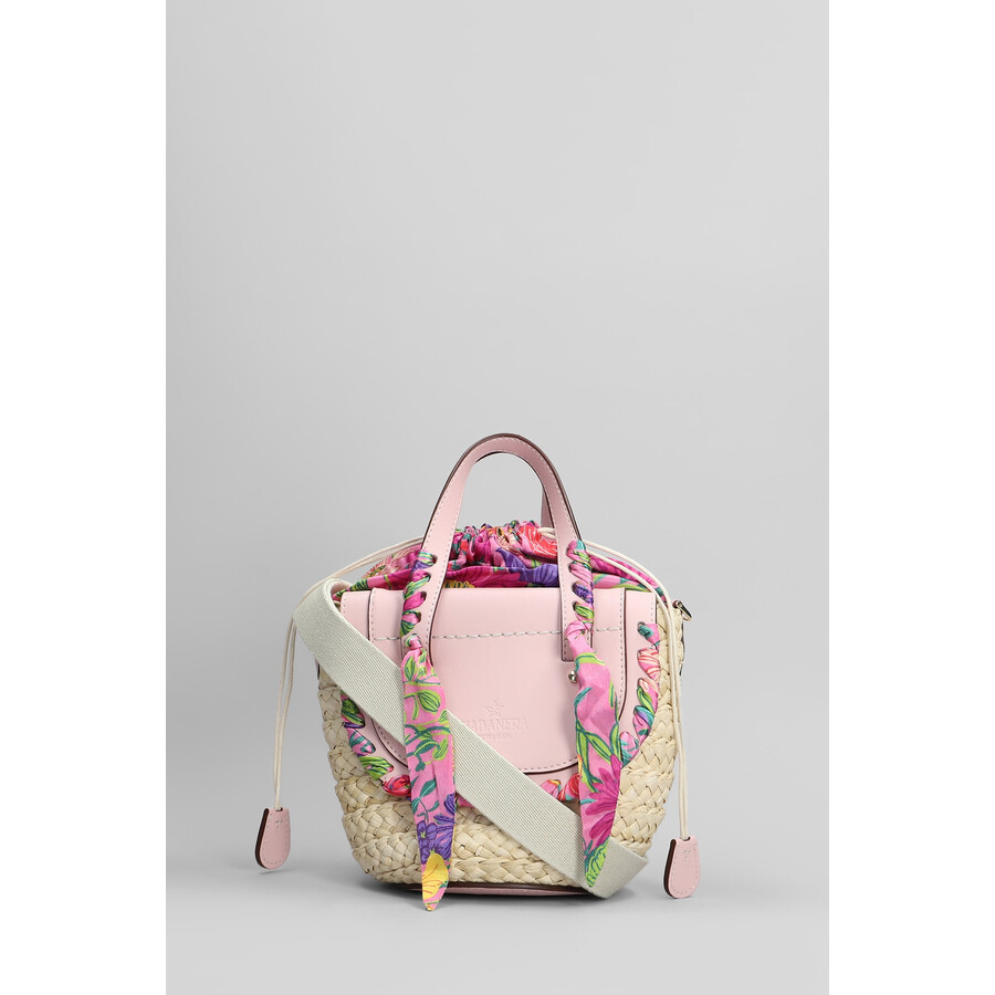 Cuba Lab Habanera Mini Tote In Beige Raffia In Multi