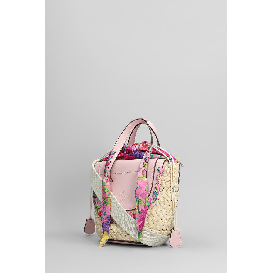 Cuba Lab Habanera Mini Tote In Beige Raffia In Multi