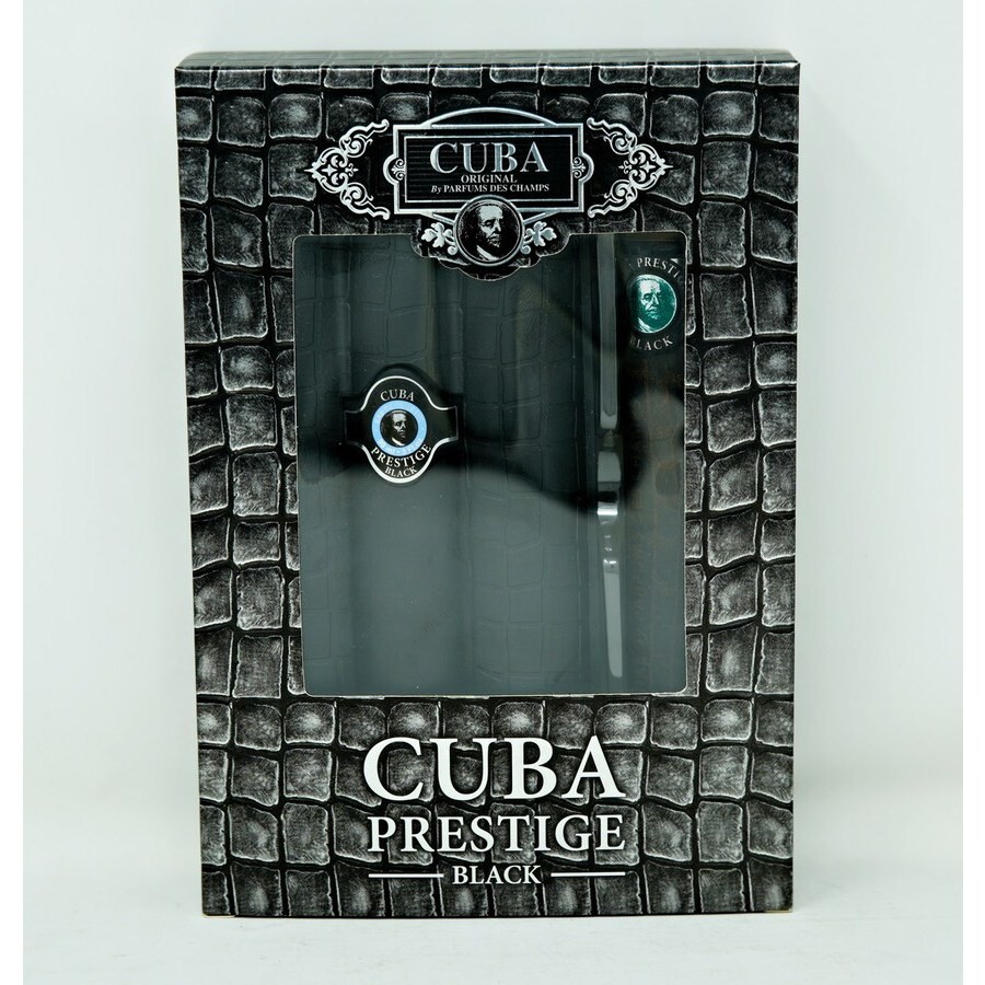 Cuba Men's Prestige Black Gift Set Fragrances 5425017736158 In Black