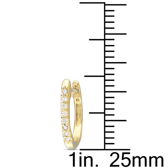 AMOUR 1/10 CT TW Diamond Hoop Earrings In 10K Yellow Gold AMOUR 1/10 CT TW Diamond Hoop Earrings In 10K Yellow Gold - 546x546 Image #3