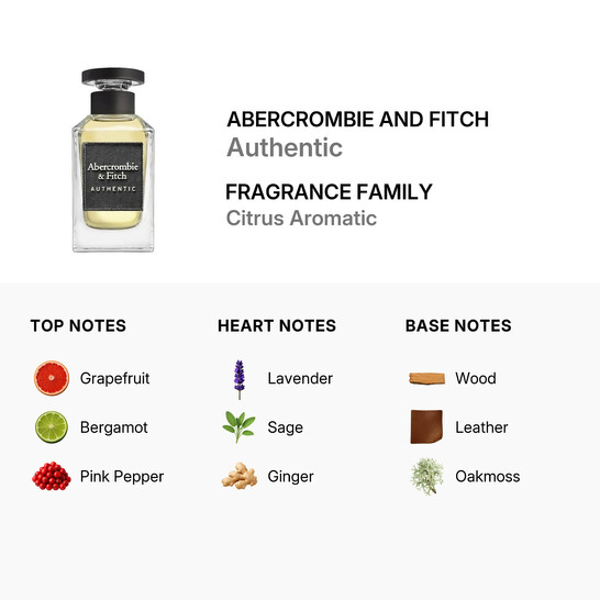 Abercrombie And Fitch Men's Authentic EDT Spray 1.7 oz Fragrances