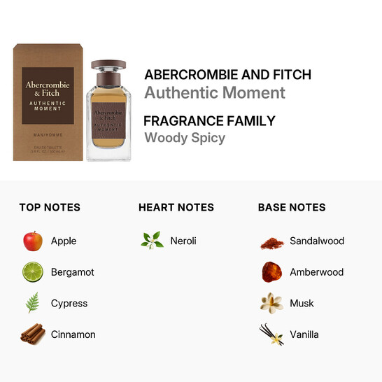 Abercrombie And Fitch Men's Authentic Moment EDT 3.4 oz Fragrances