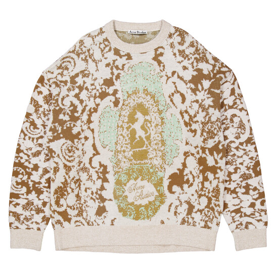 Acne Studios Intarsia-Knit Jacquard Sweater, Size Large B60311