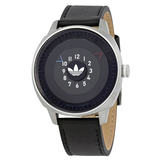 adidas CAT WATCH ブラック Adidas San Francisco Black Dial Black Leather Men's Watch