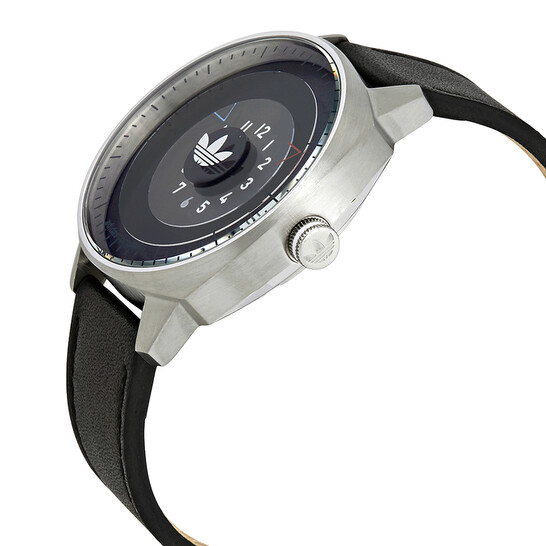 adidas CAT WATCH ブラック Adidas San Francisco Black Dial Black Leather Men's Watch