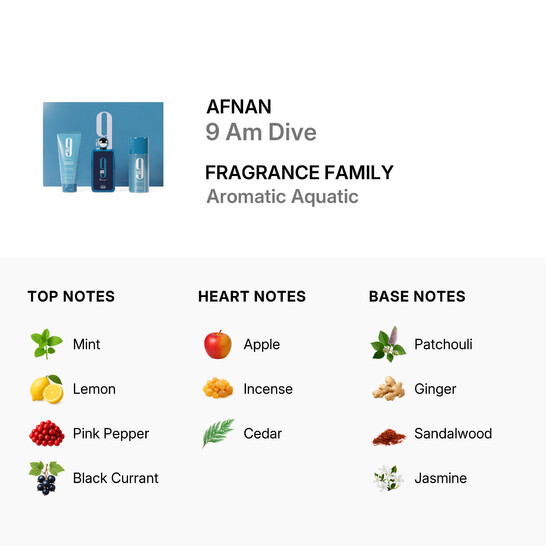 Afnan Men's 9 Am Dive 3pcs EDP Gift Set Fragrances 6290171074243
