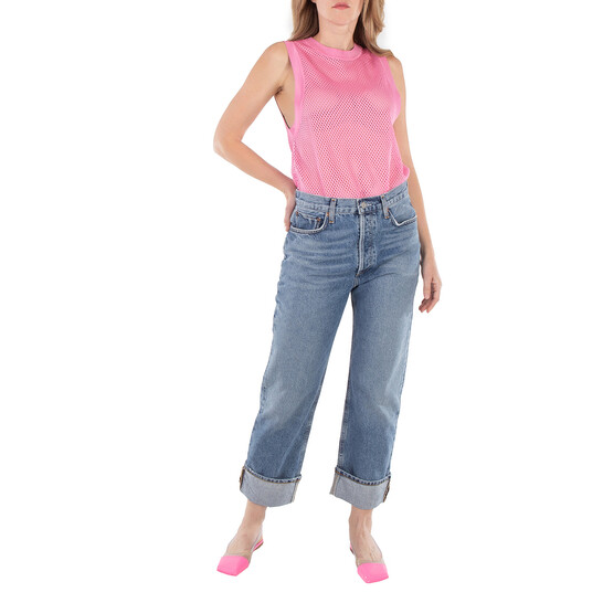 Agolde Ladies Fran Invention Low Slung Straight Jeans, Waist