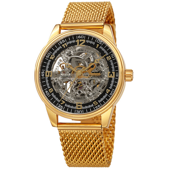 Akribos Xxiv Automatic Black Dial Men's Watch AK1074YGB