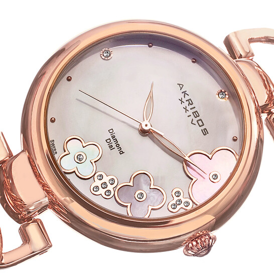 Akribos Xxiv Light Rose-Tone Ladies Watch AK645RG 848572023887