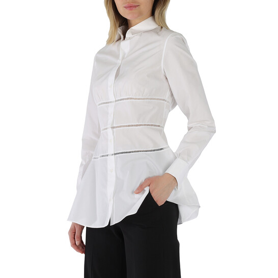 Alaïa Ladies White Japanese Poplin Corset Shirt, Brand Size