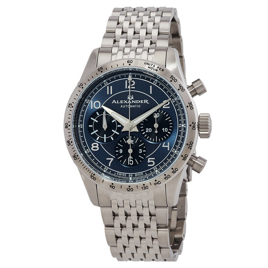 Alexander Alexander Chronograph Automatic Blue Dial Men's Watch