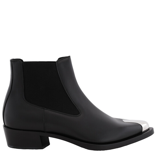もい38 Alexander Mcqueen Black Punk Chelsea Ankle Boots, Brand Size