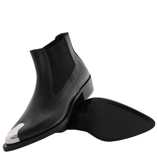 Alexander Mcqueen Black Punk Chelsea Ankle Boots, Brand Size