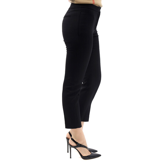 Alexander Mcqueen Black Wool And Silk Blend Crop Trousers, Brand