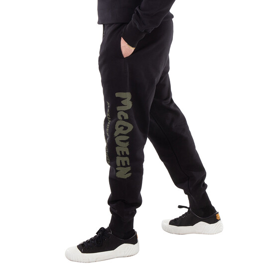 Alexander Mcqueen Graffiti Cotton Joggers, Size Medium 688714