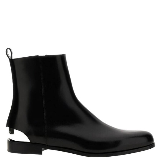 ショートブーツ・ブーティ ALEXANDER MCQUEEN BLACK FABRIC ANKLE BOOTS Alexander Mcqueen Metal Heel Ankle Boots, Brand Size 41 ( US
