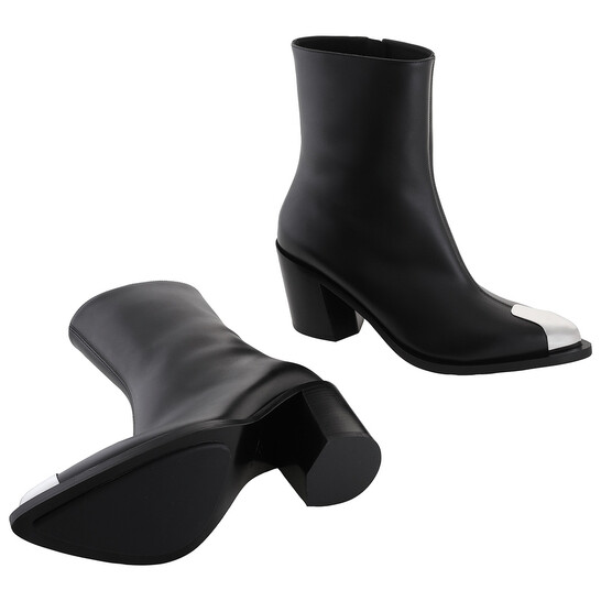 Alexander Mcqueen Punk Leather Ankle Boots, Brand Size 35 ( US