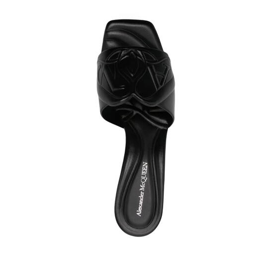 Alexander Mcqueen Seal Embossed Leather Mules, Brand Size 39
