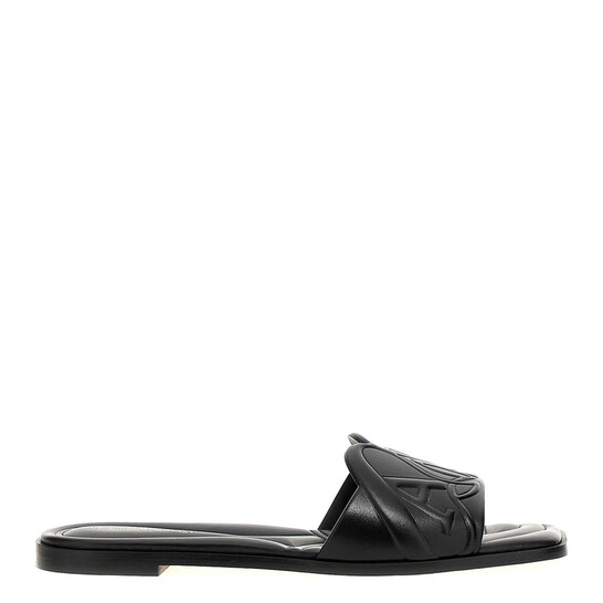 Alexander Mcqueen The Seal Embossed Slip-On Slides