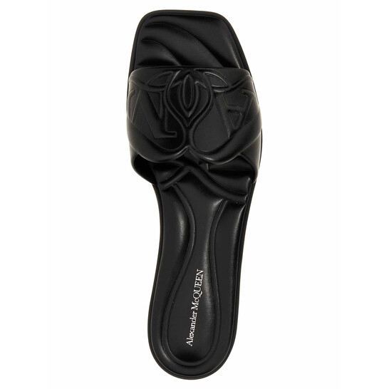 Alexander Mcqueen The Seal Embossed Slip-On Slides, Brand