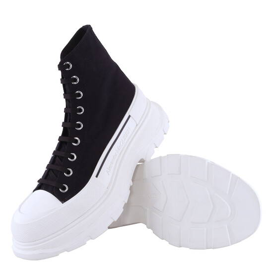 Men’s Alexander McQueen Tread Slick High Top Sneakers Size:46 Alexander McQueen Tread Slick Boots Black/White, Size 46 Eu  main image 4