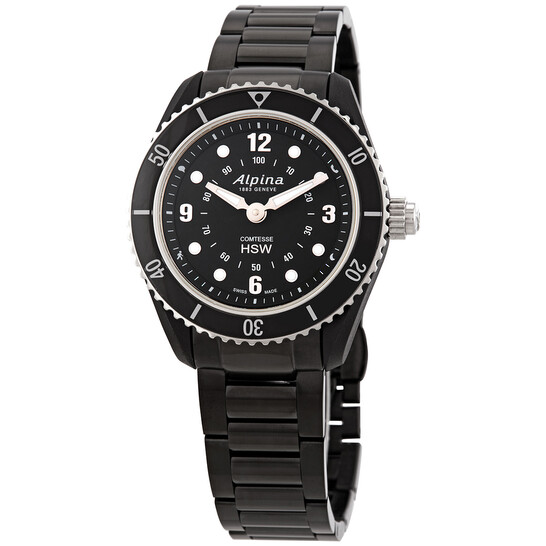 Alpina Comtesse Horological Alarm World Time Quartz Black Dial