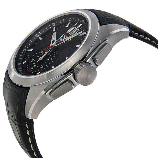 Alpina Nightlife Club Chronograph Black Dial Leather Strap Men's