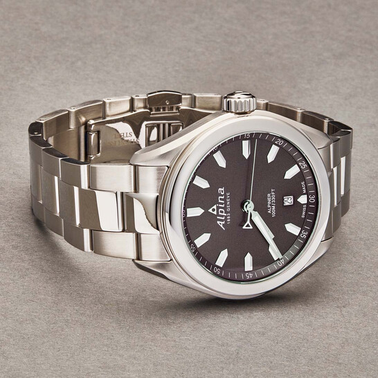 Alpina Quartz Grey Dial Stainless Steel Men's Watch AL240GS4E6B