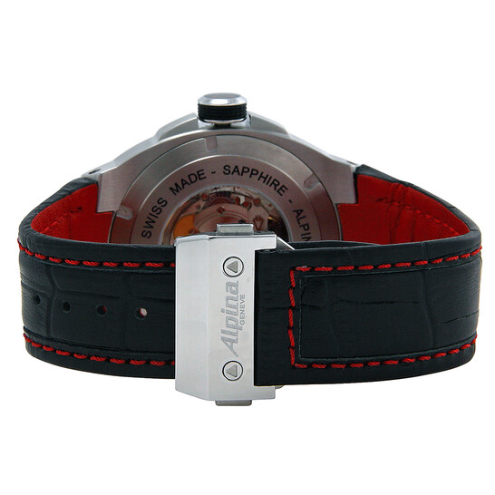 Alpina Racing Level 5 Automatic Black Dial Black Leather Men's