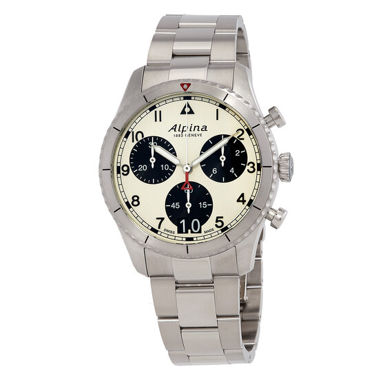 Alpina Startimer Chronograph Quartz White Dial Men's Watch AL