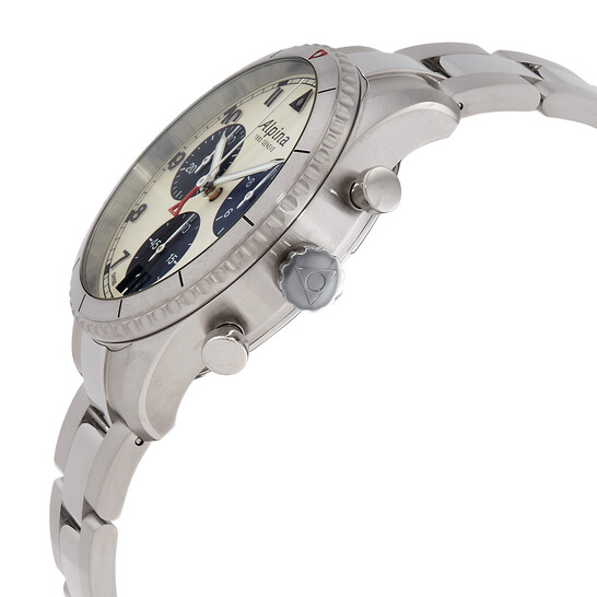 Alpina Startimer Chronograph Quartz White Dial Men's Watch AL