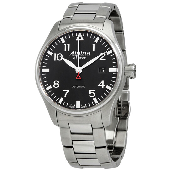 Alpina Startimer Pilot Automatic Black Matt Dial Stainless Steel 