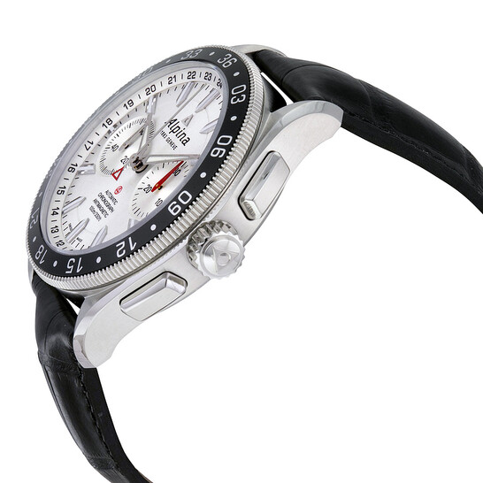 Alpina Alpiner 4 Chronograph Automatic Silver Dial Black Leather Men's Watch AL-860S5AQ6 - 546x546 Image #2