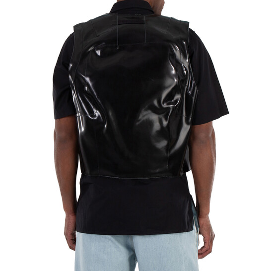 Alyx Men's Black Shell Leather Vest, Size Small AAMOU0280