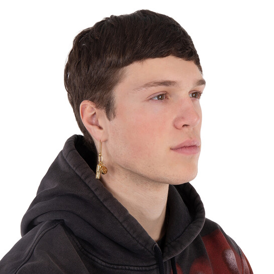 アクセサリー AMBUSH piil charm pierce Ambush Men's Gold Pill-Charm Safety-Pin Earring BMOD007F21