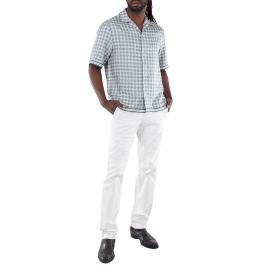 Amiri Men's Dusty Blue MA Quad Bowling Shirt, Size Small